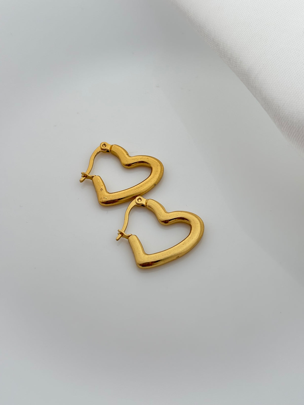 Chunky Gold Heart Hoop Earrings
