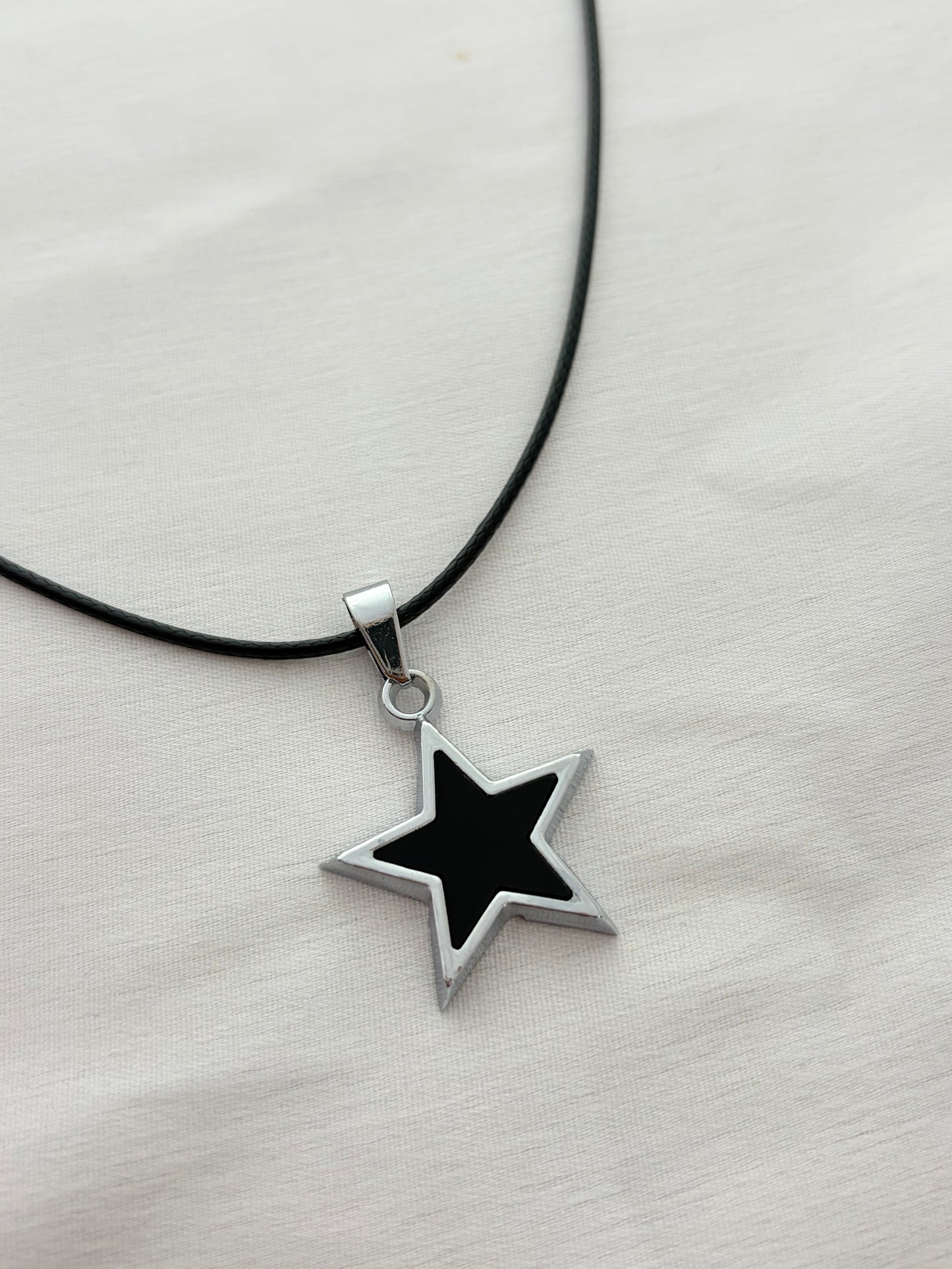 Black Star Cord Necklace