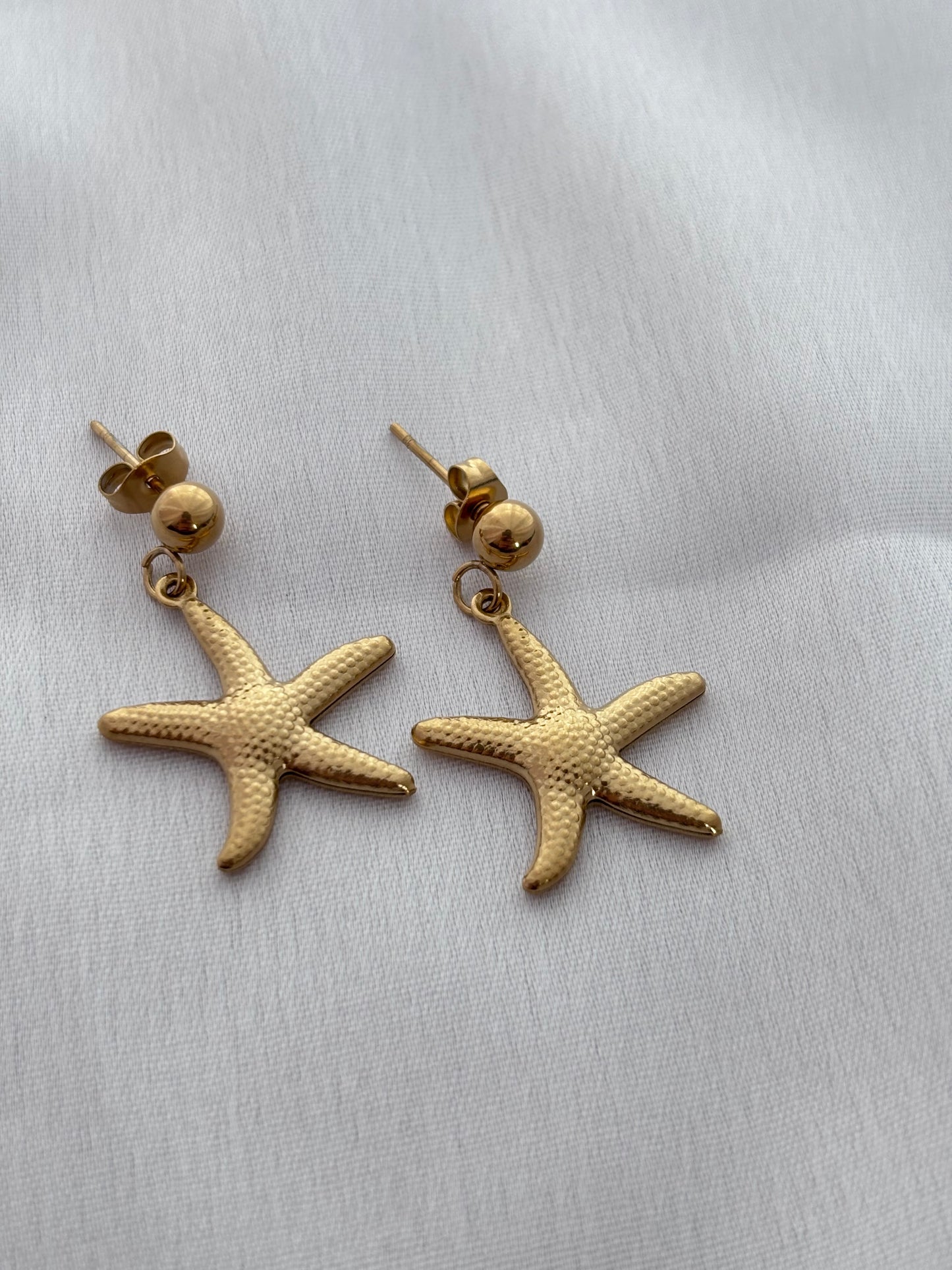 Gold Starfish Drop Earrings