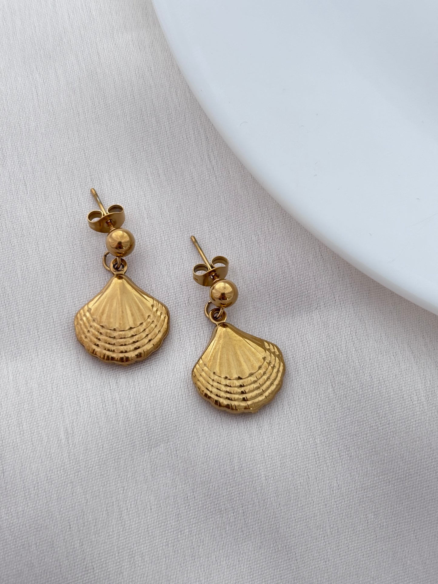 Gold Seashell Drop Earrings