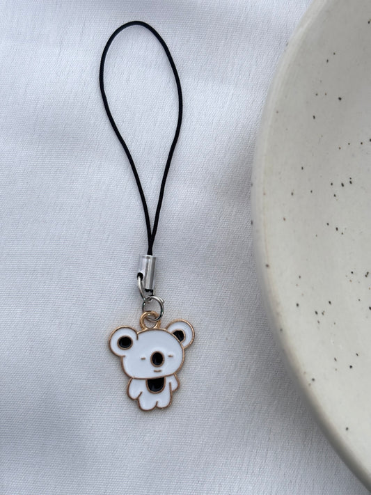 White Kawaii Koala Enamel Phone Charm