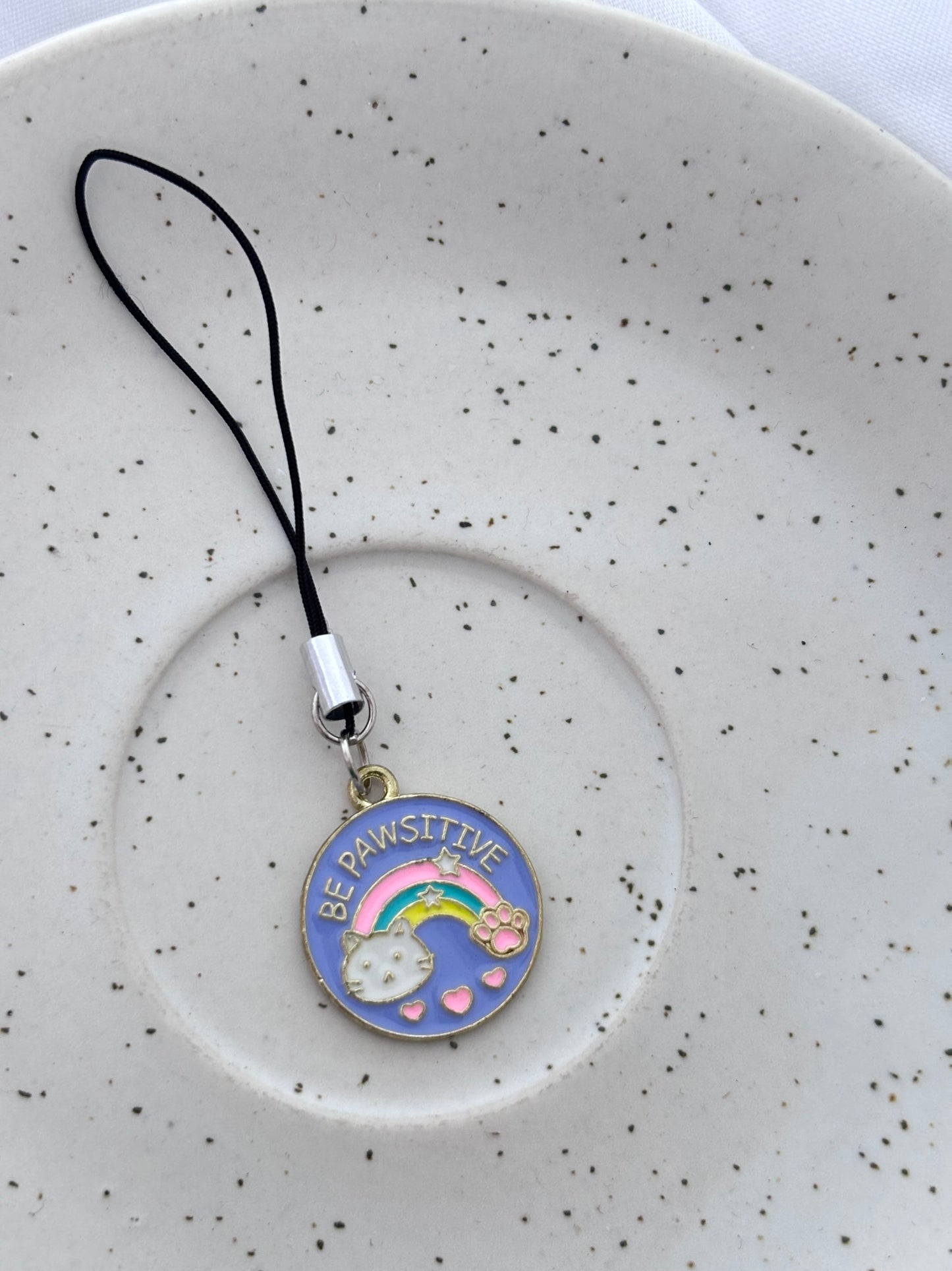 Be Pawsitive Cat Phone Charm