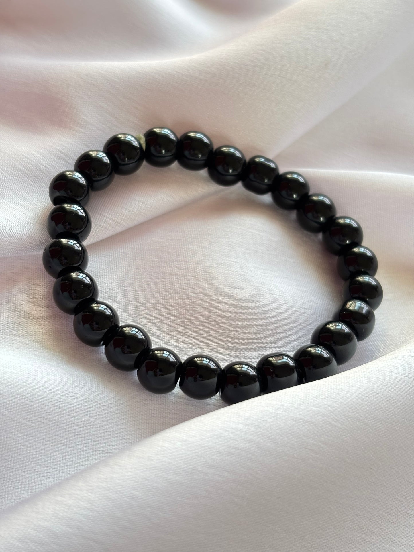 Black & Lavender Crystal Bead Bracelet 🖤💜