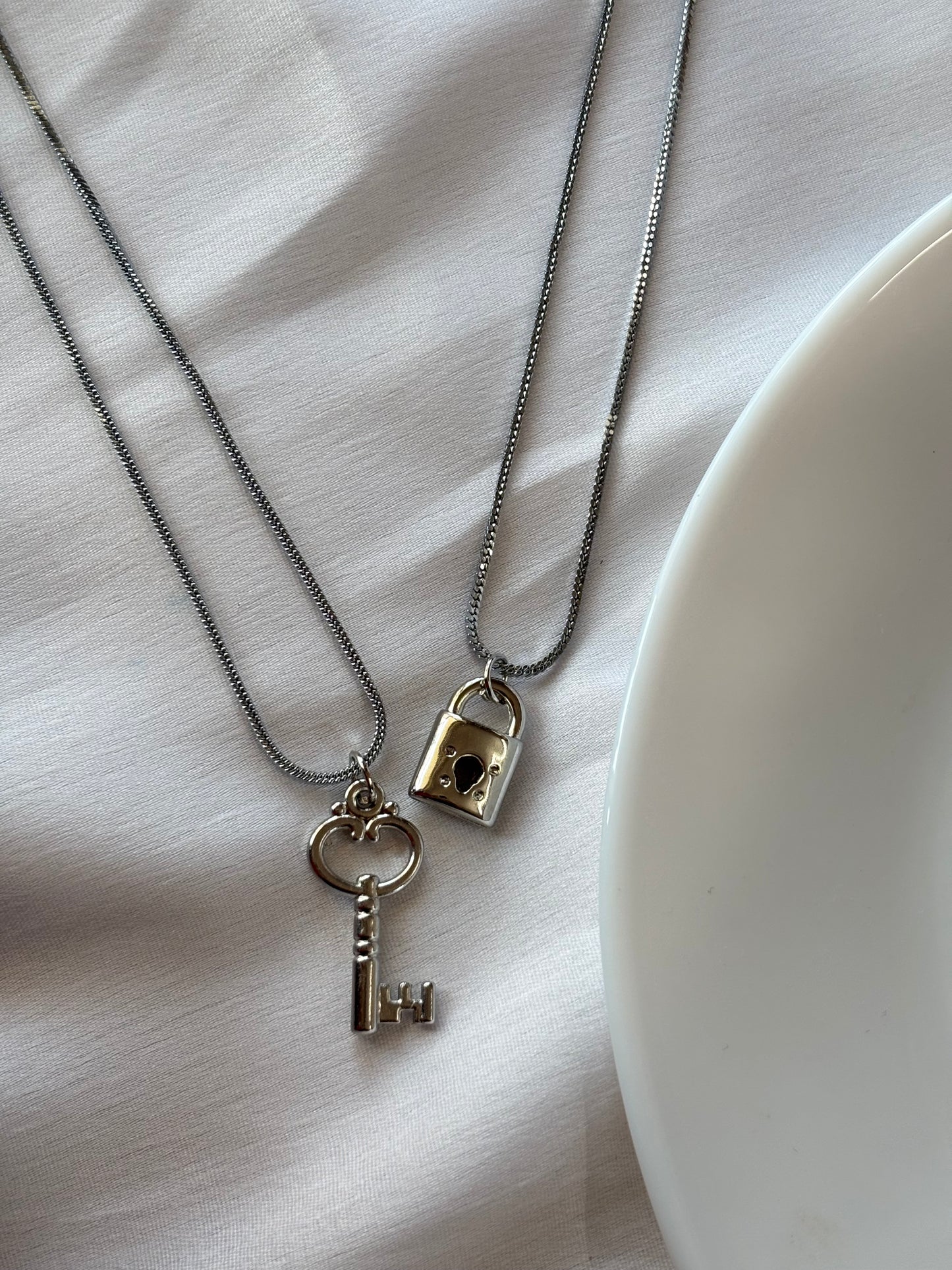Lock & Key Necklace Set