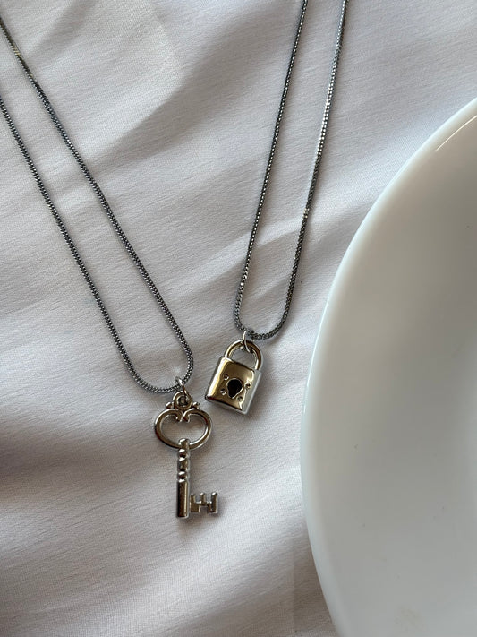 Lock & Key Necklace Set