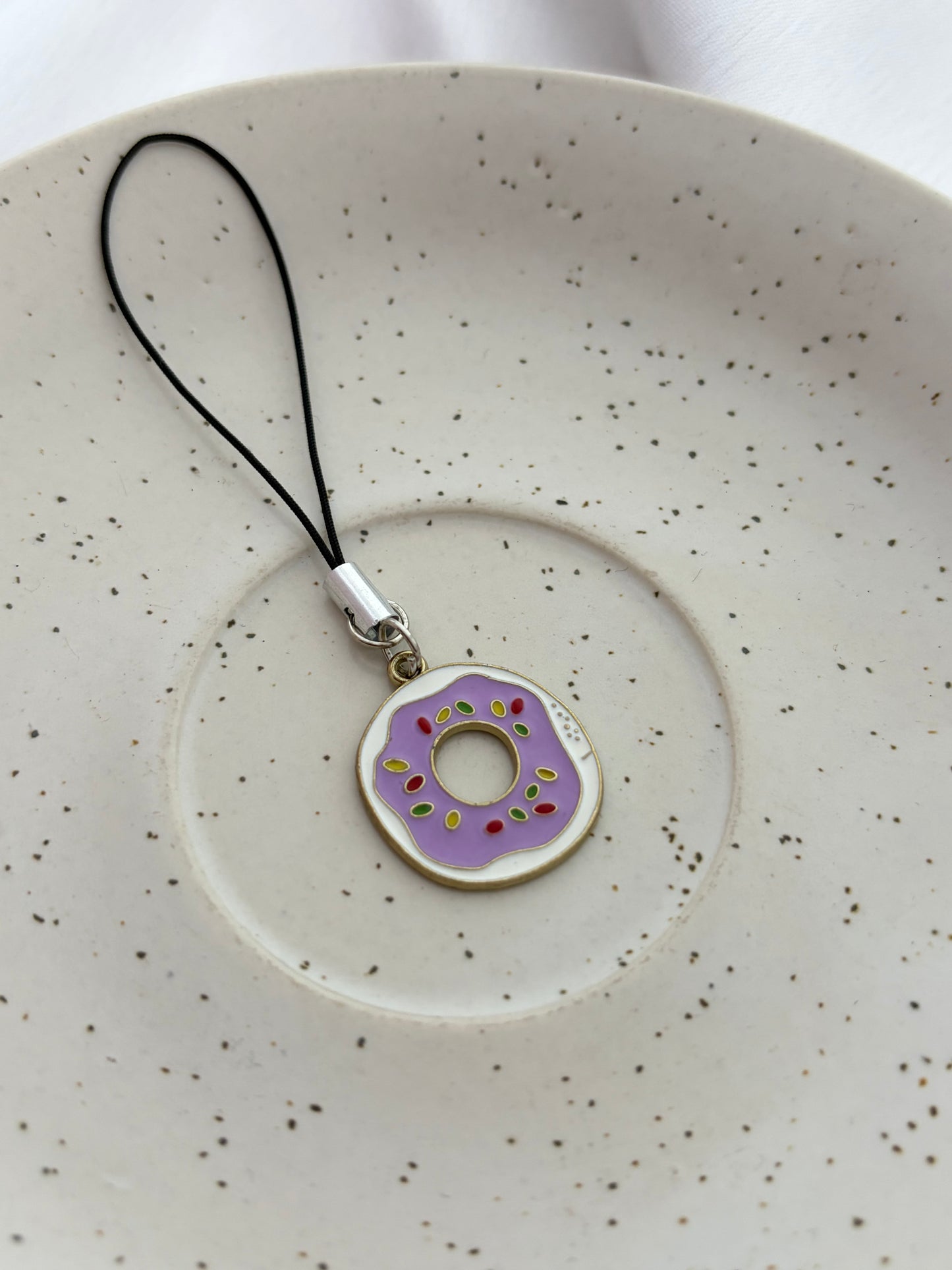 Lavender Donut Phone Charm