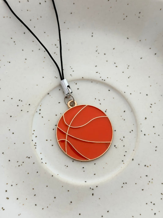 Enamel Basketball Phone Charm