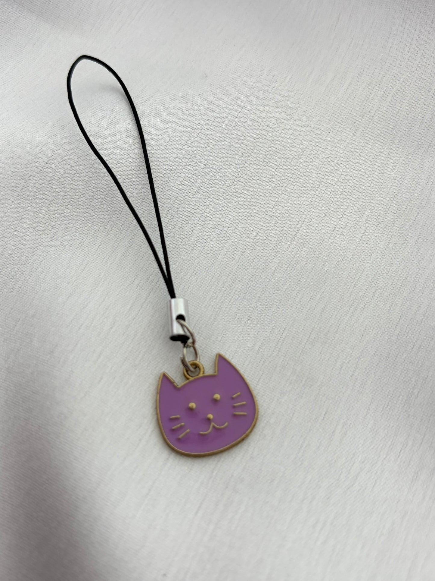 Lavender Purple Cat Phone Charm