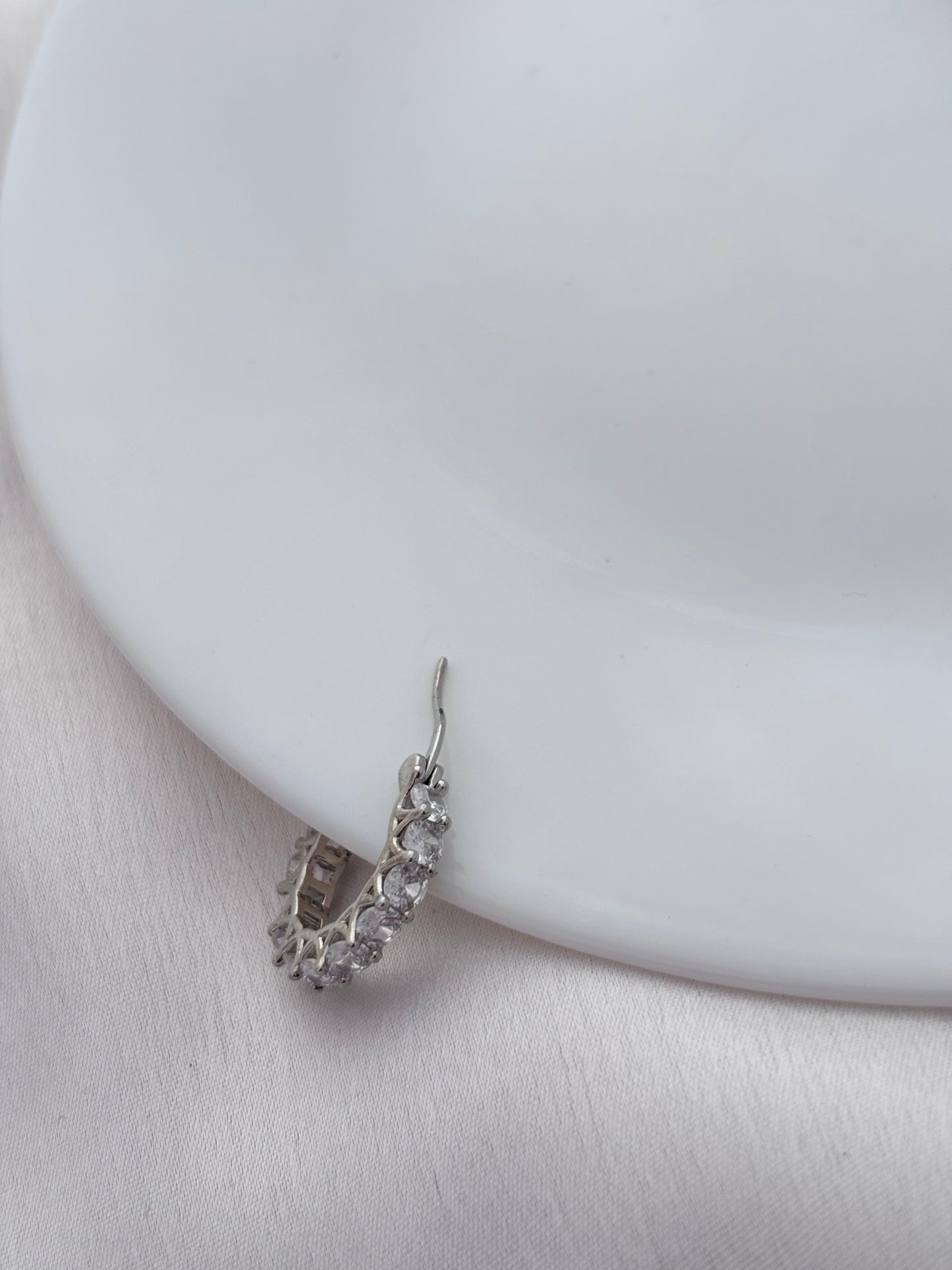 Silver Sunburst Huggie Earrings