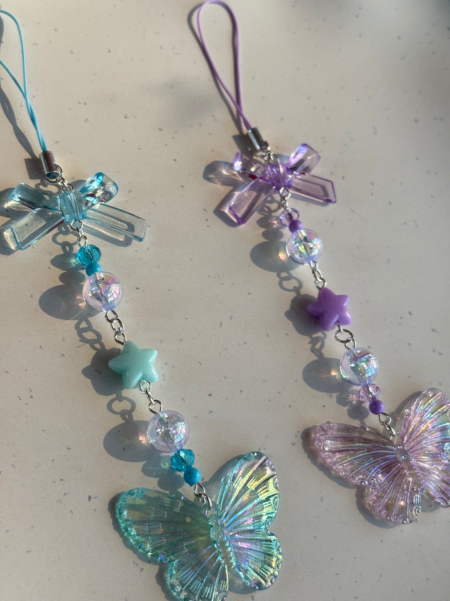 Iridescent Butterfly Phone Charms