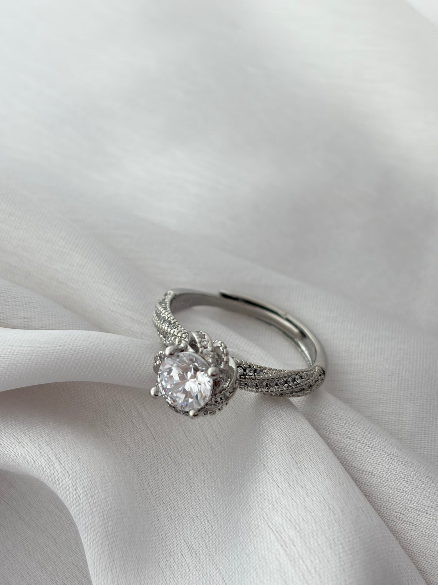 Adjustable Pave Band Ring