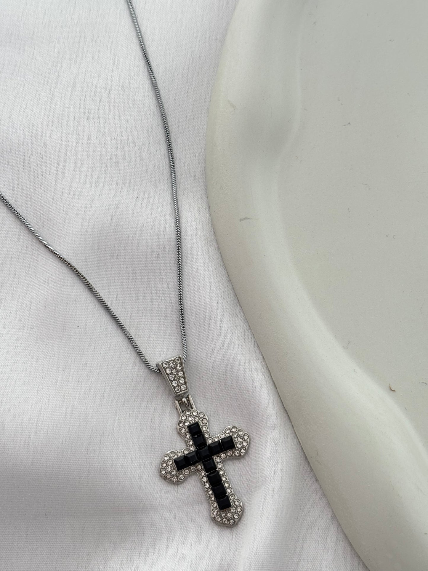 Iced-Out Cross Pendant Necklace