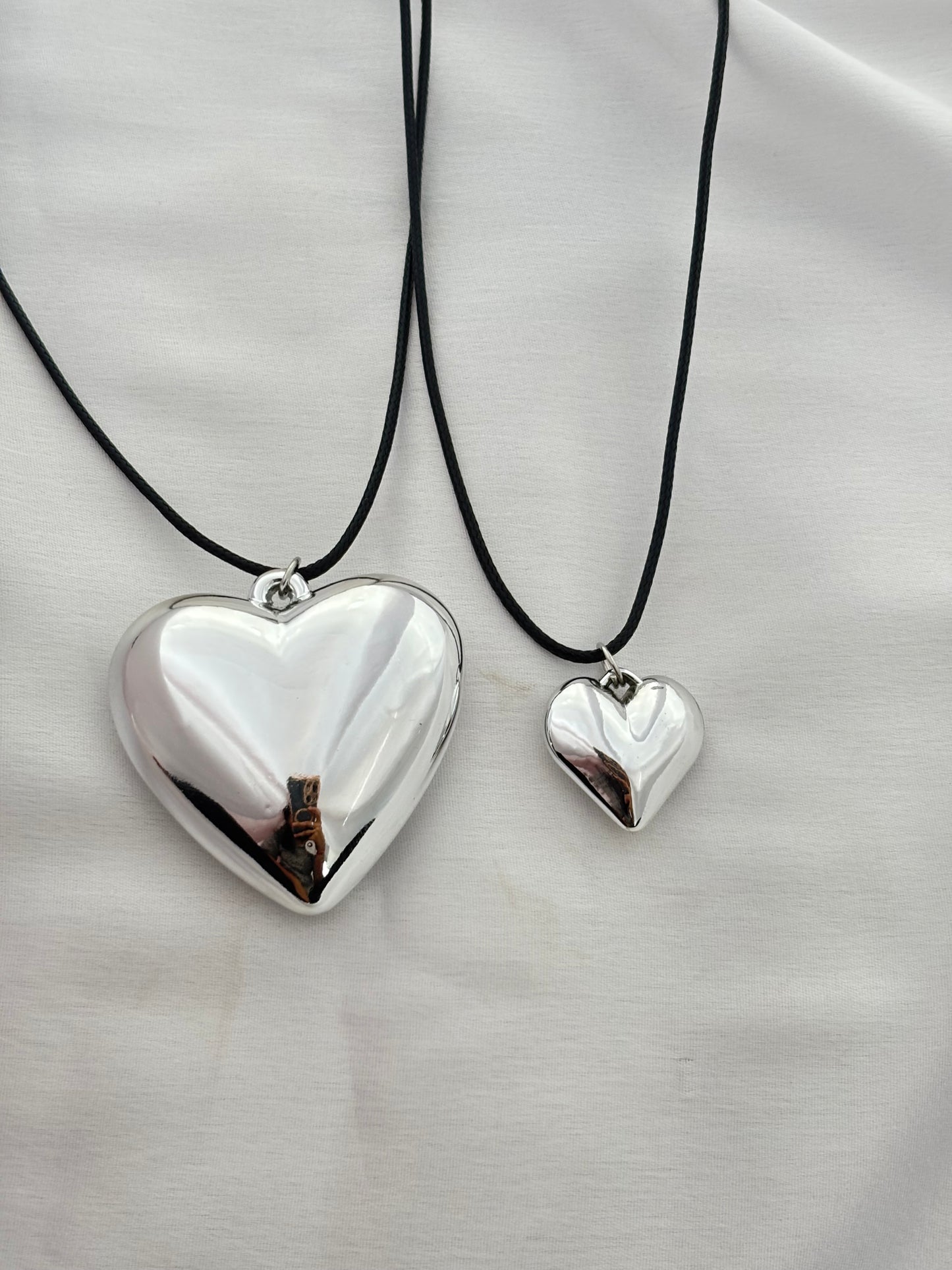 Silver Heart Cord ( Medium )