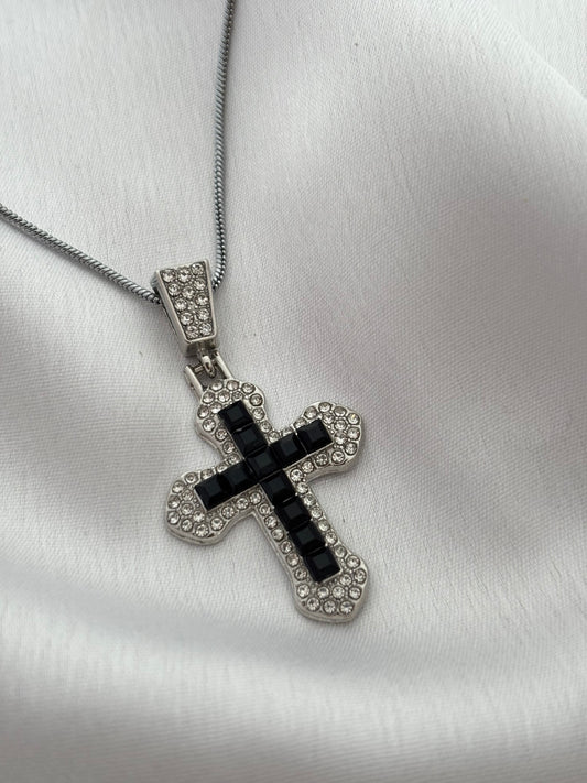 Iced-Out Cross Pendant Necklace