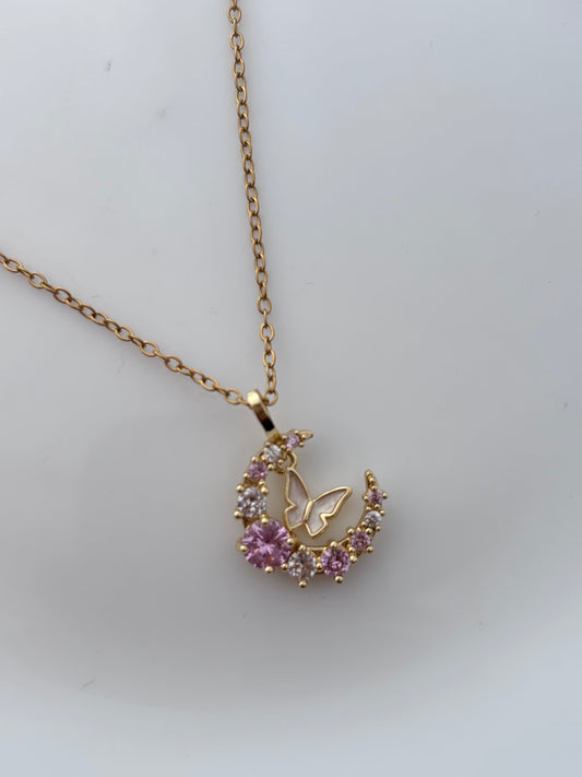 Celestial Butterfly Moon Necklace