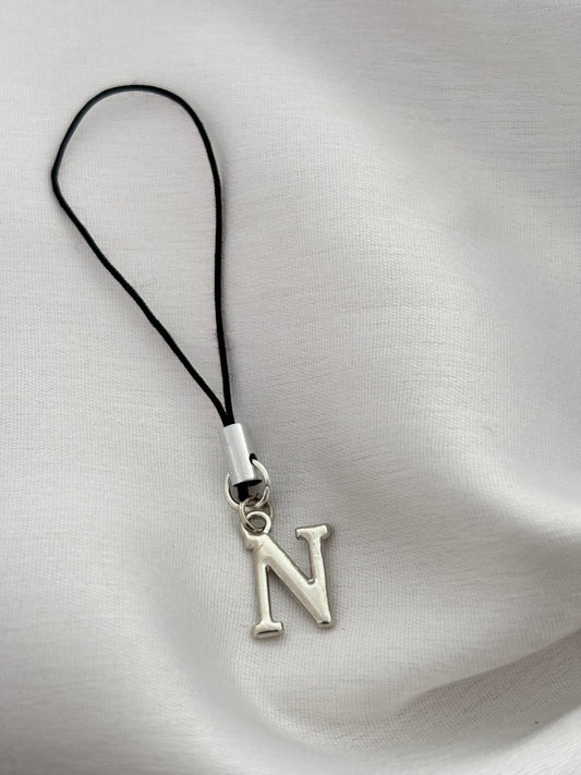 Custom Silver Initial Phone Charm (A-Z)