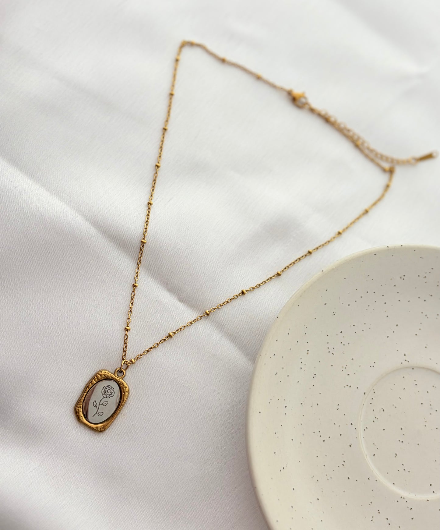 Vintage Rose Pendant Necklace