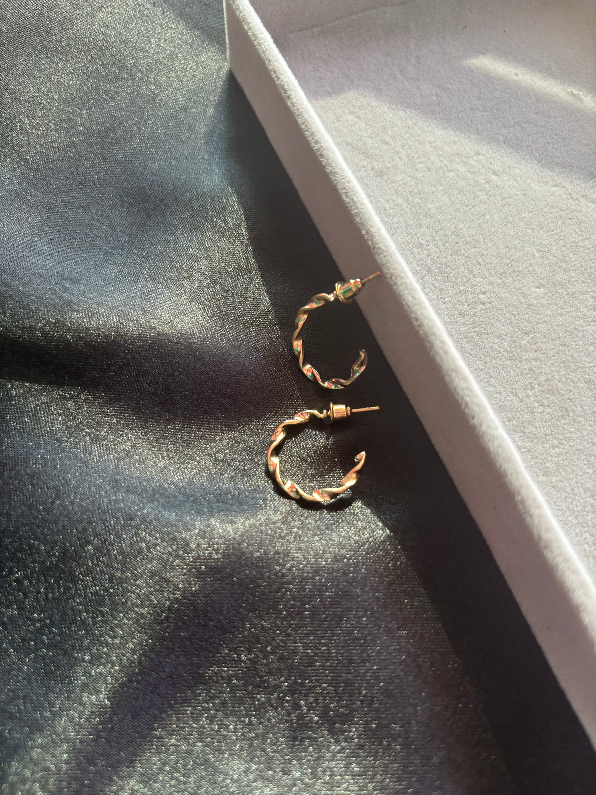 Gold Twisted Rope Half-Hoop Earrings