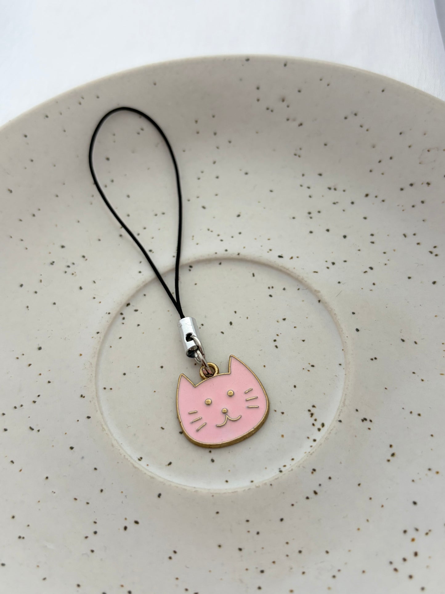 Soft Pink Cat Phone Charm