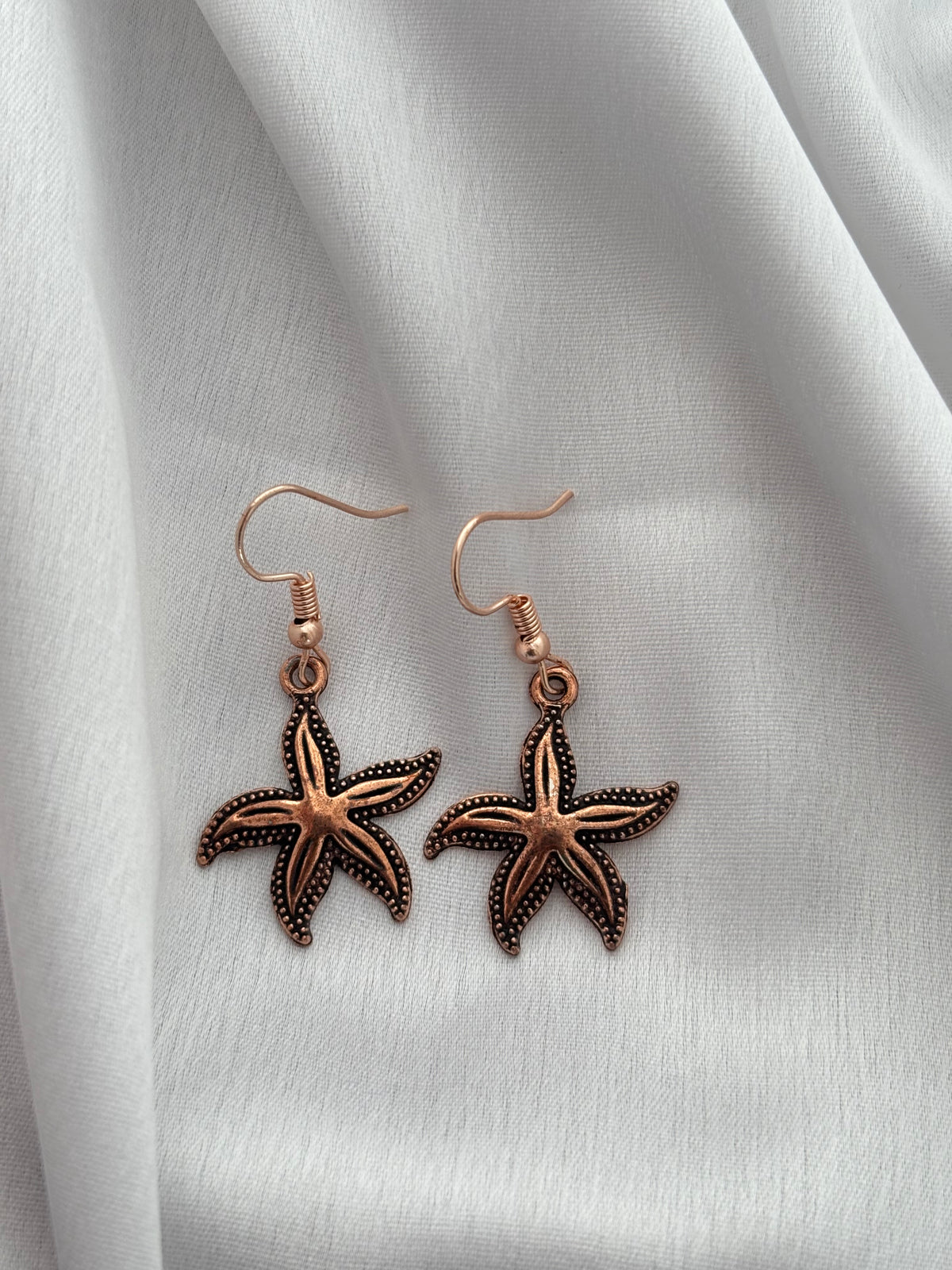 Antique Bronze Starfish Drop Earrings