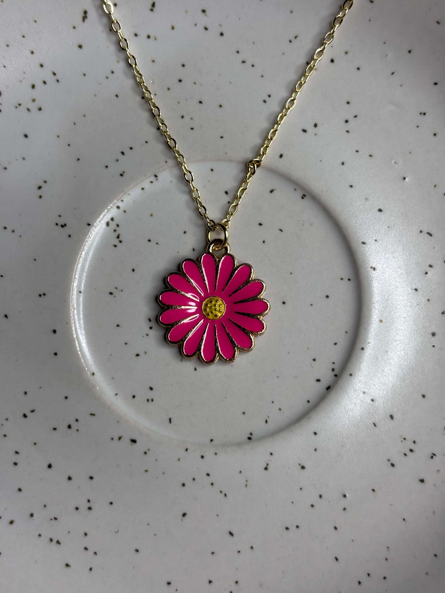 Pink Daisy Necklace