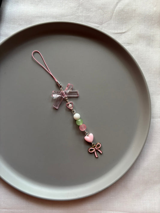 Pink Bow Phone Charm