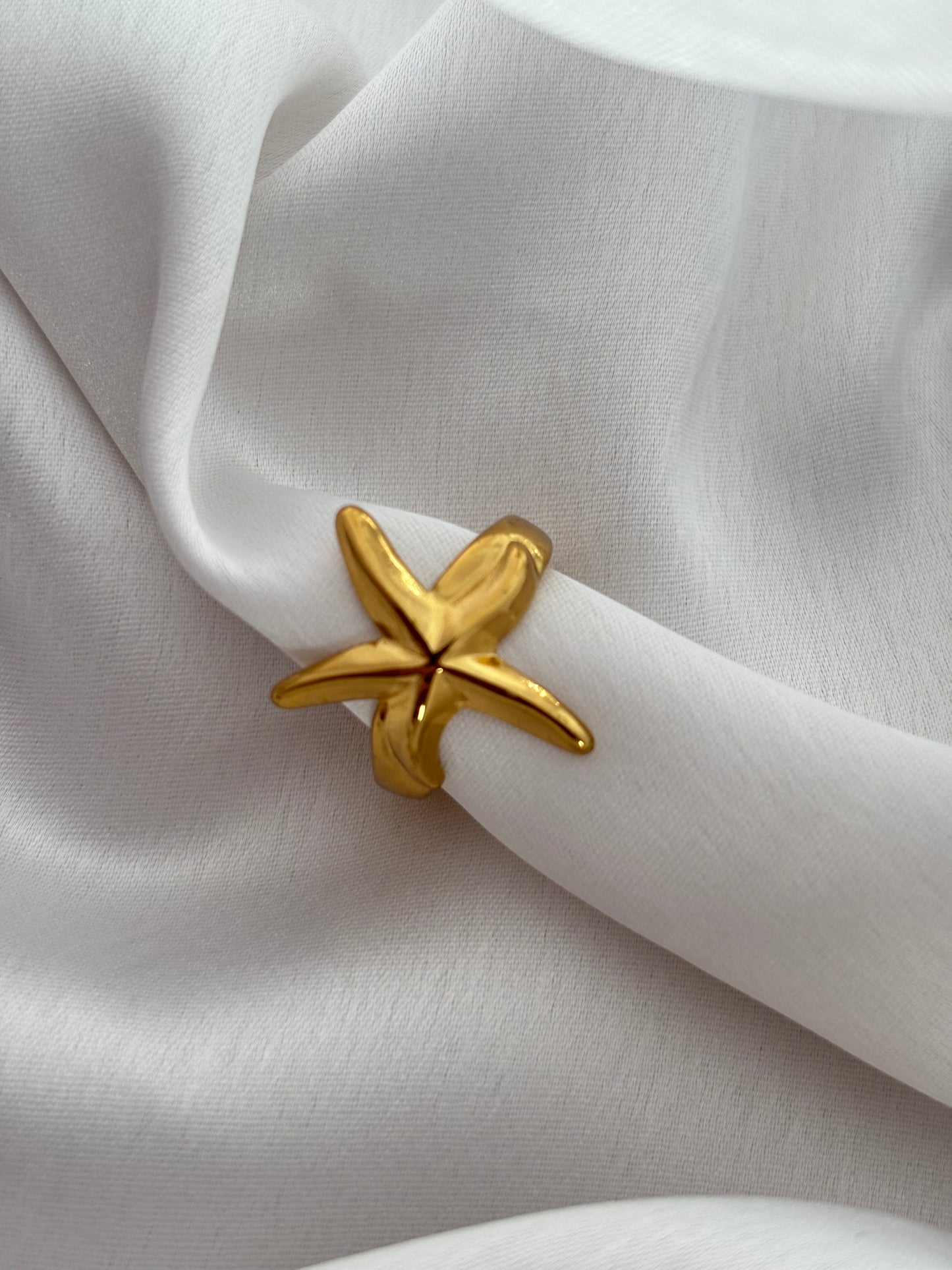 Gold Starfish Statement Ring