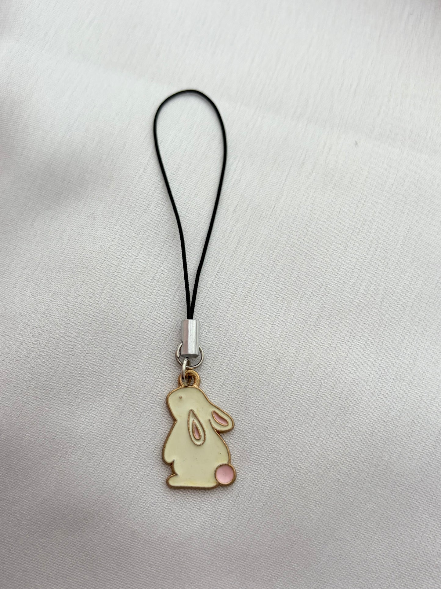 Cream Rabbit Phone Charm