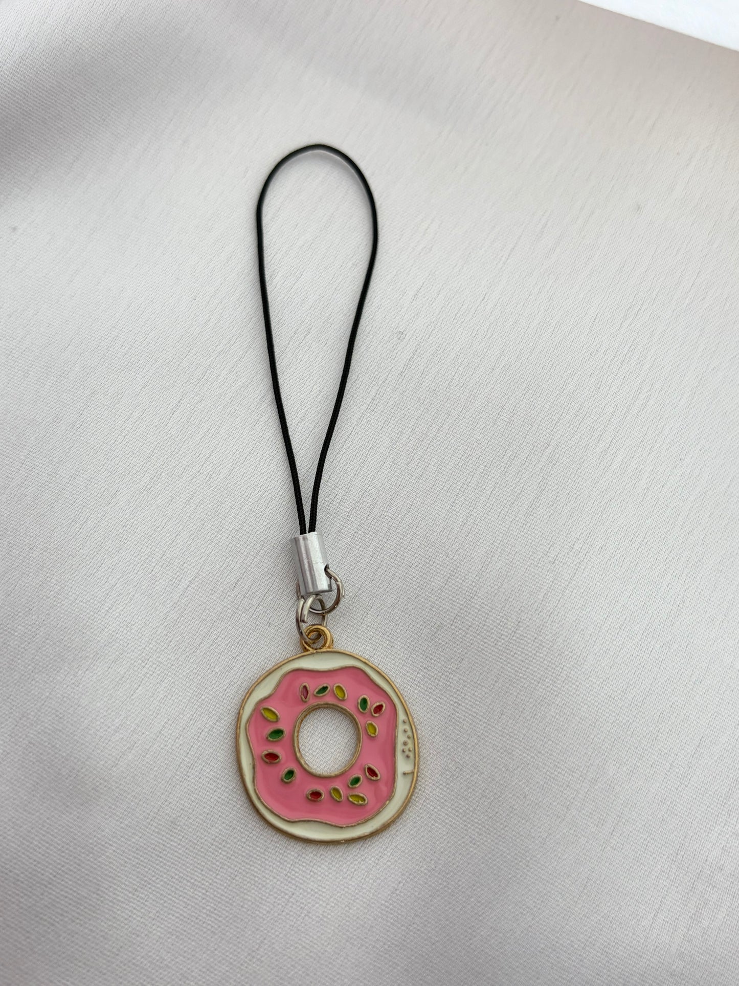 Strawberry Pink Donut Phone Charm