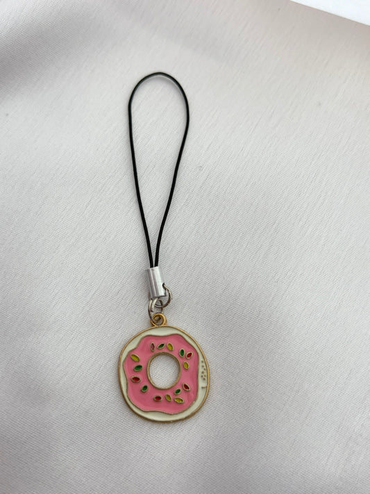 Strawberry Pink Donut Phone Charm