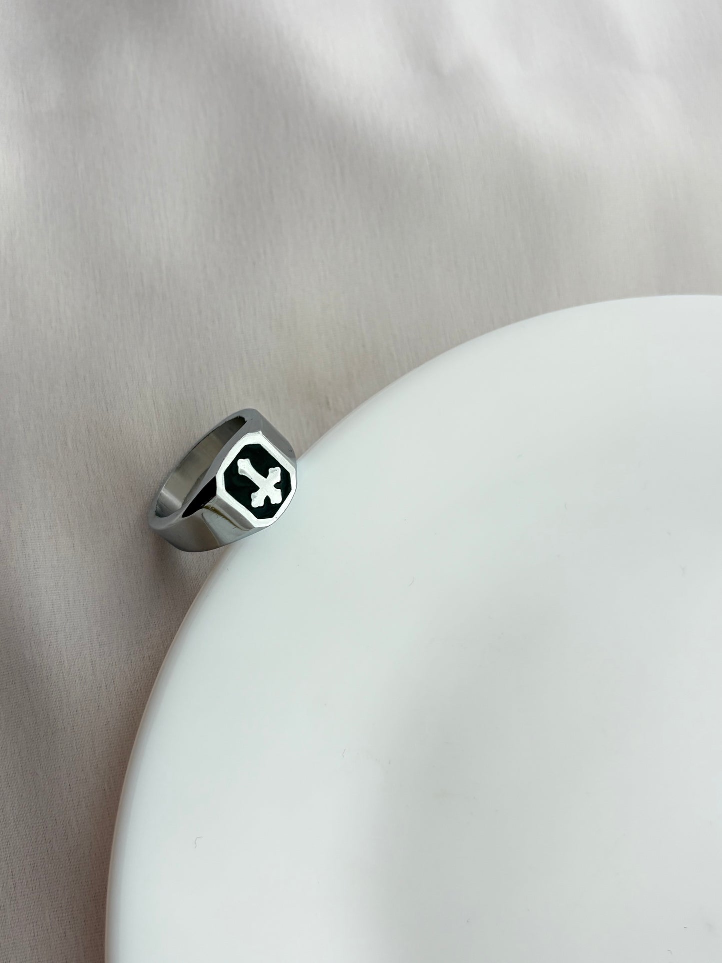 Silver Cross Signet Ring