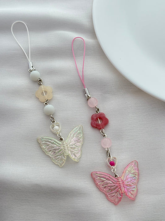 Butterfly & Flower Phone Charm