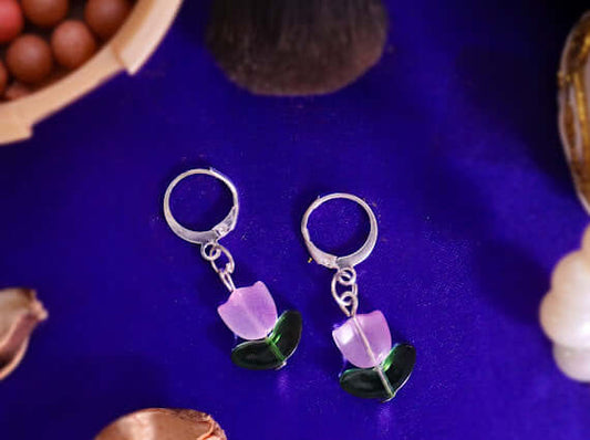 Purple Tulip Earrings