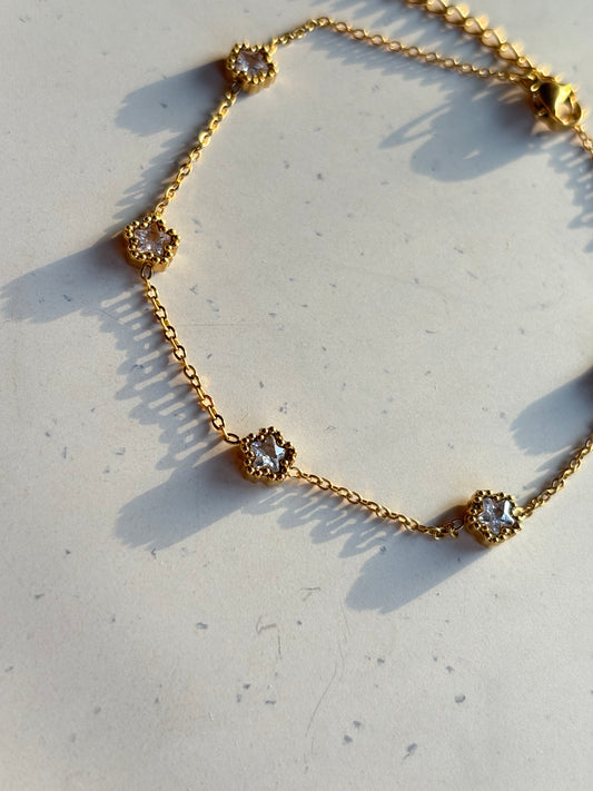 Anti-Tarnish Crystal Anklet