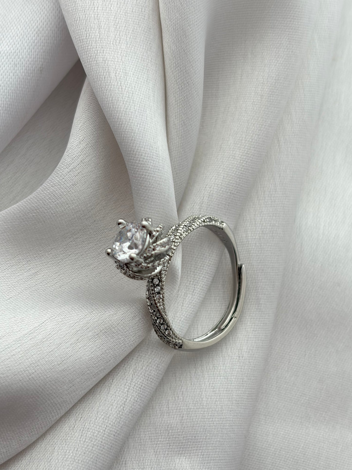 Adjustable Pave Band Ring