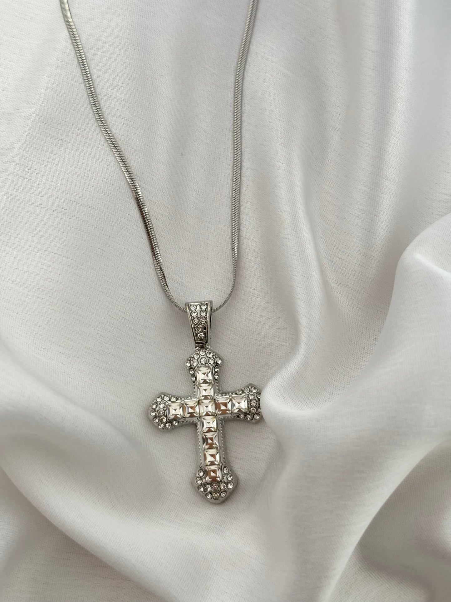 Iced Out Anti-Tarnish Cross Necklace