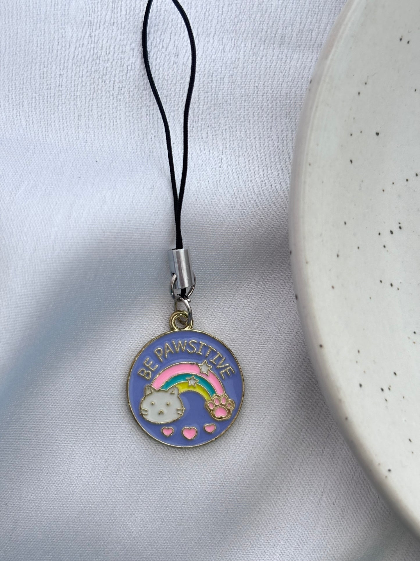 Be Pawsitive Cat Phone Charm