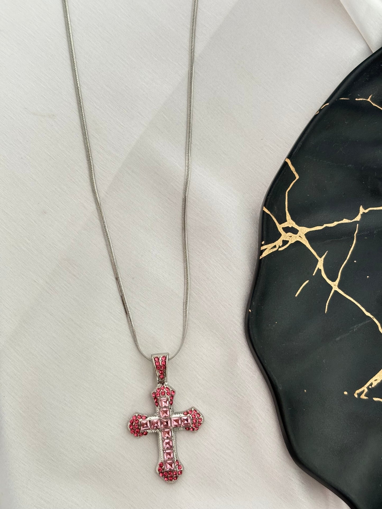Iced Out Anti- Tarnish Cross Necklace