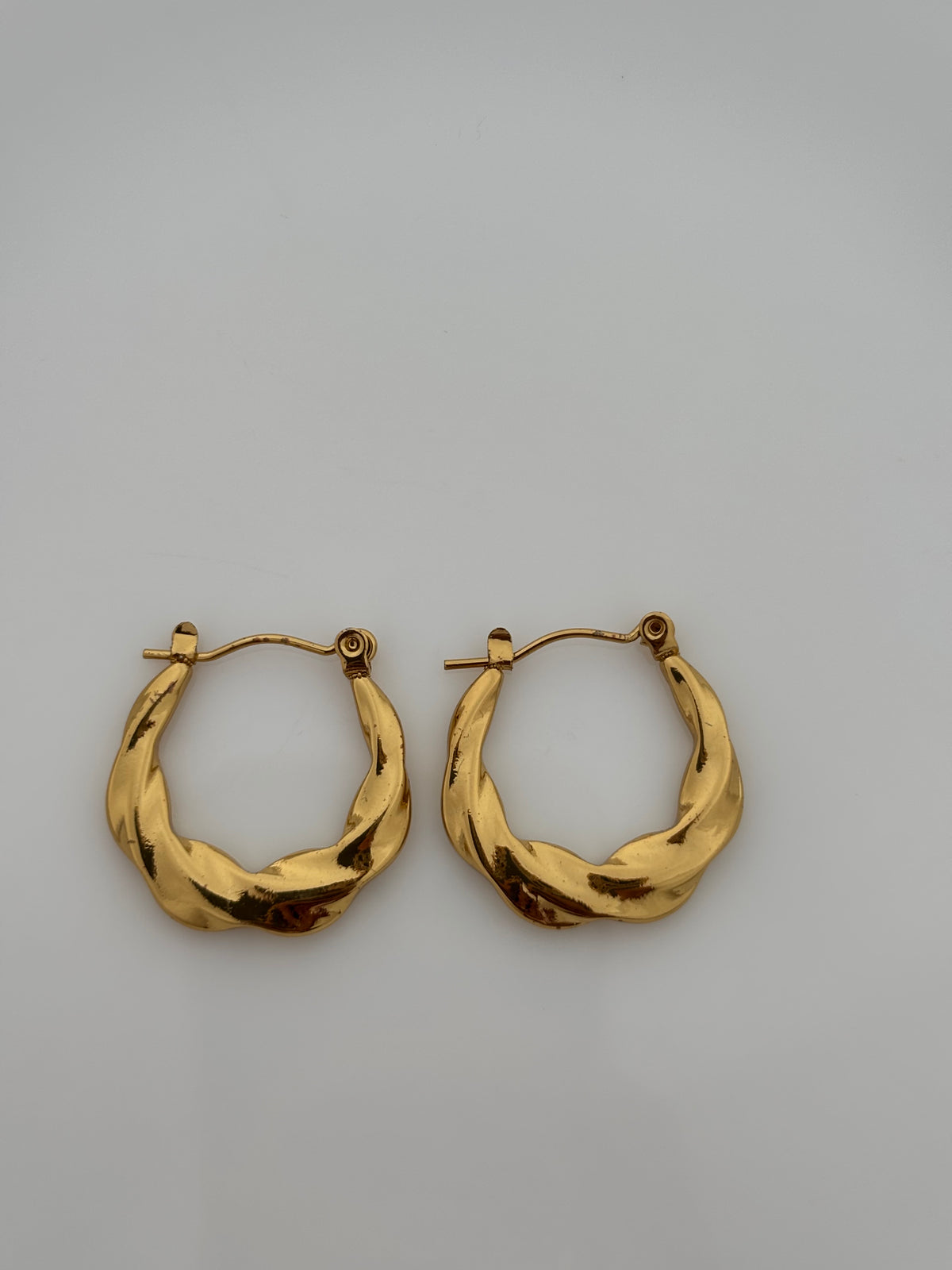 Gold Twisted Hoop Earrings - Anti Tarnish Jewelry
