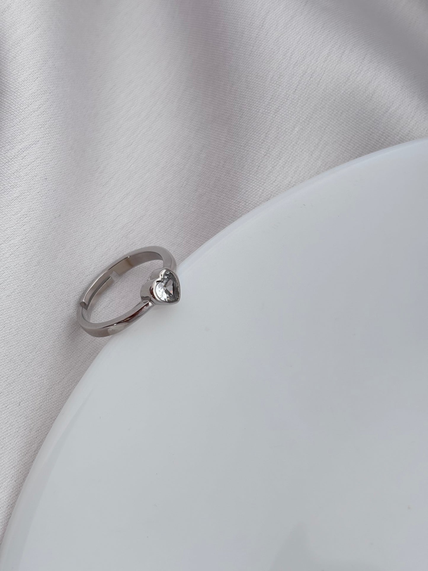 Silver Heart Promise Rings