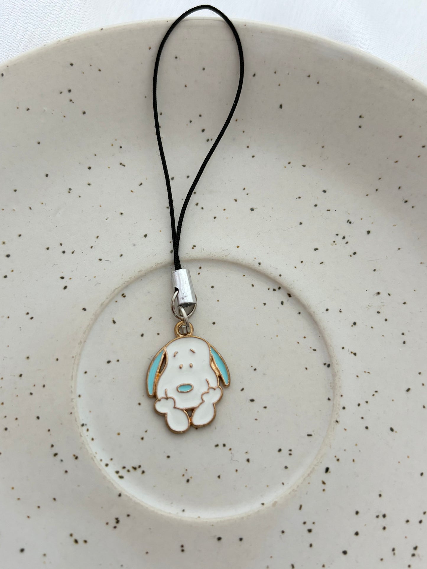 White Dog Phone Charm