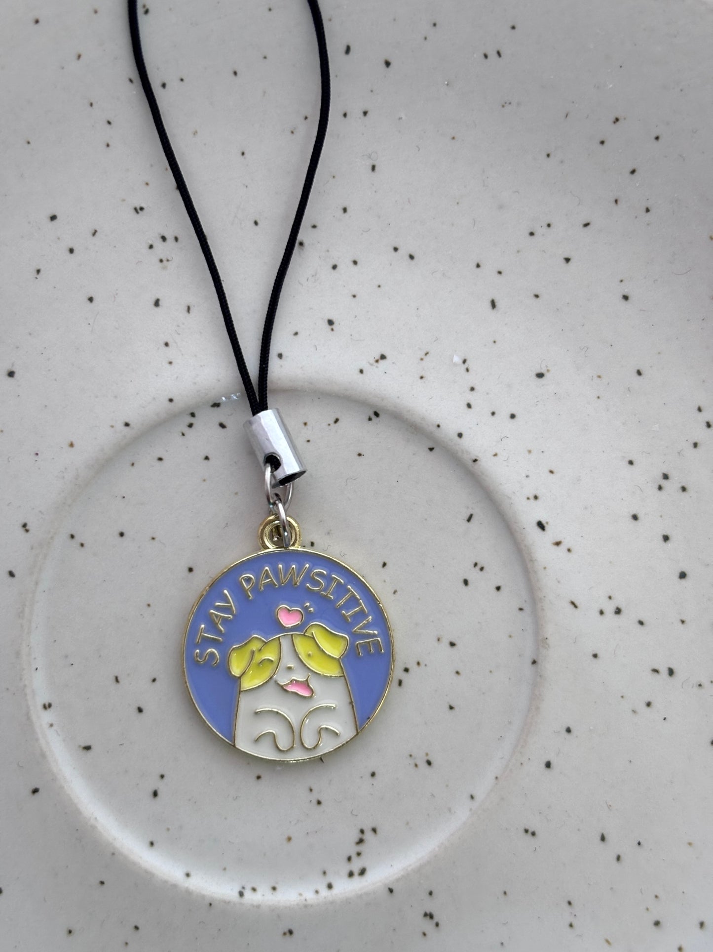 Stay Pawsitive Dog Phone Charm
