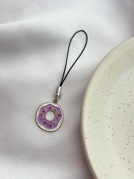 Lavender Donut Phone Charm