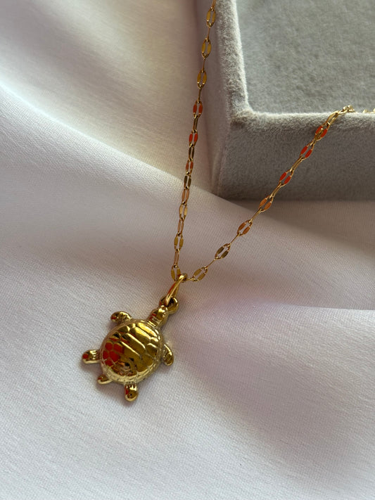 Gold Anti-Tarnish Turtle Pendant Necklace🐢