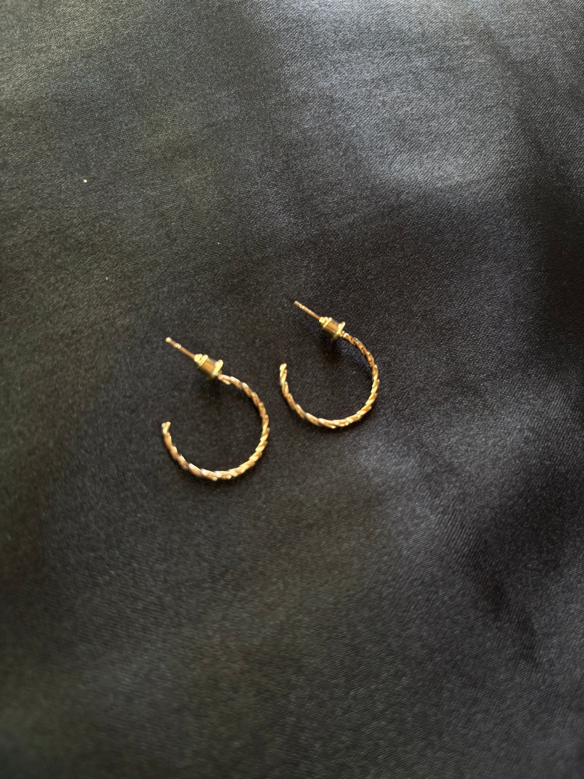 Gold Twisted Rope Hoop Earrings