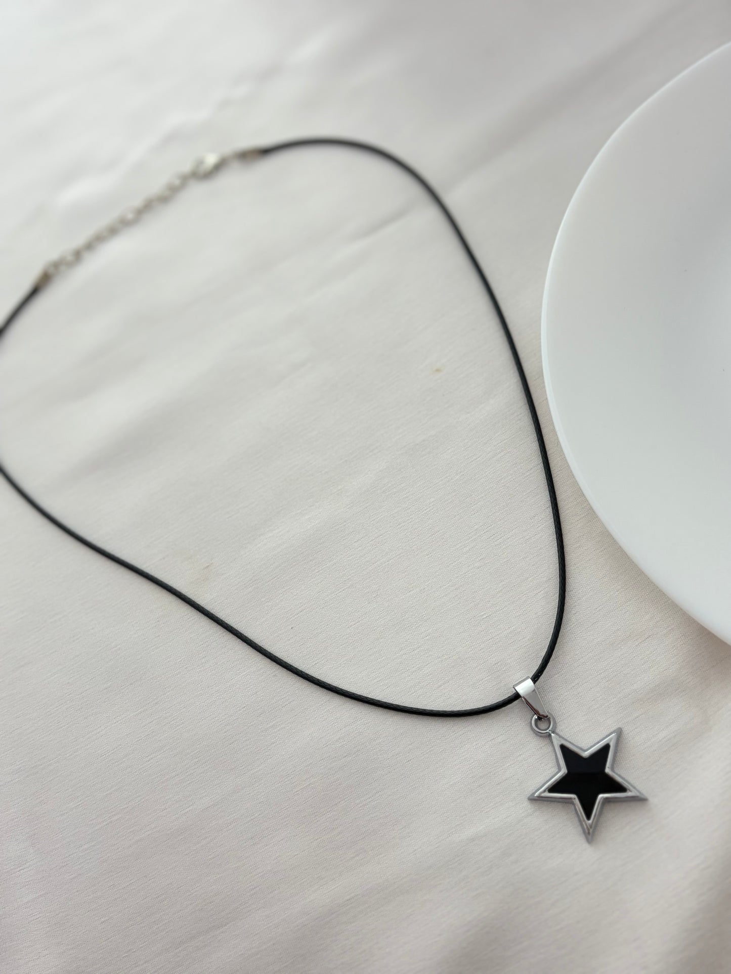 Black Star Cord Necklace