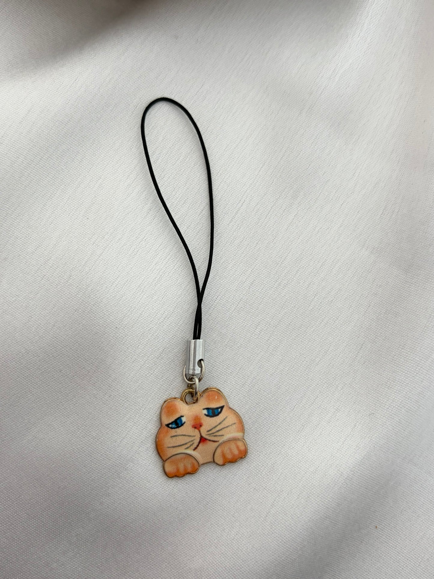 Grumpy Ginger Cat Phone Charm