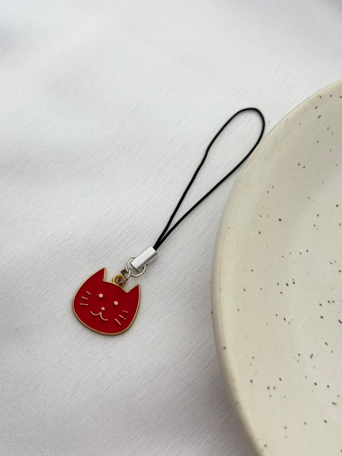 Crimson Cat Phone Charm