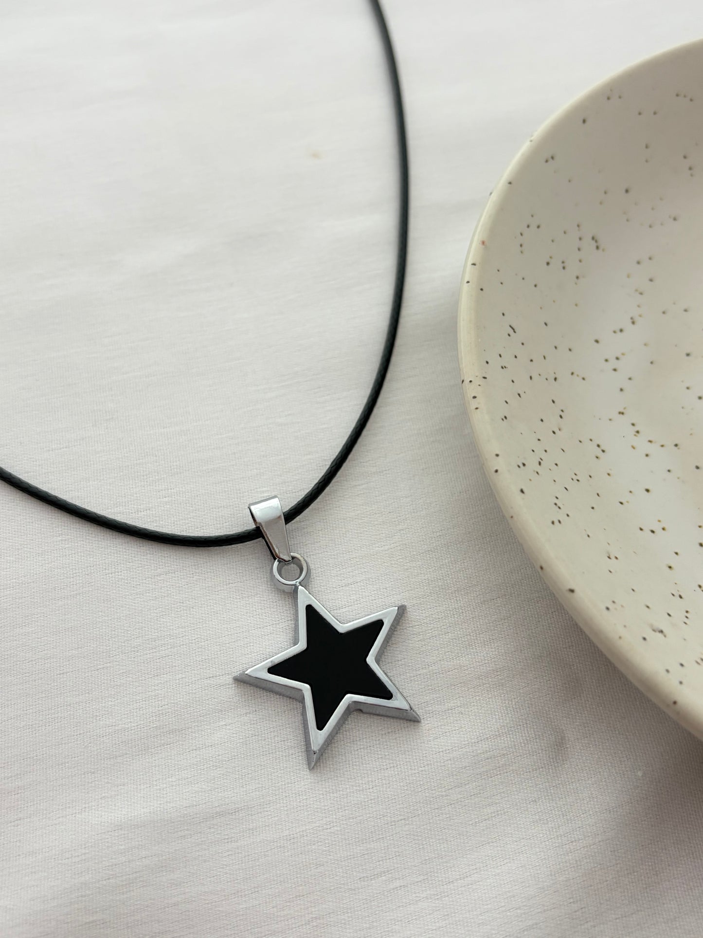 Black Star Cord Necklace