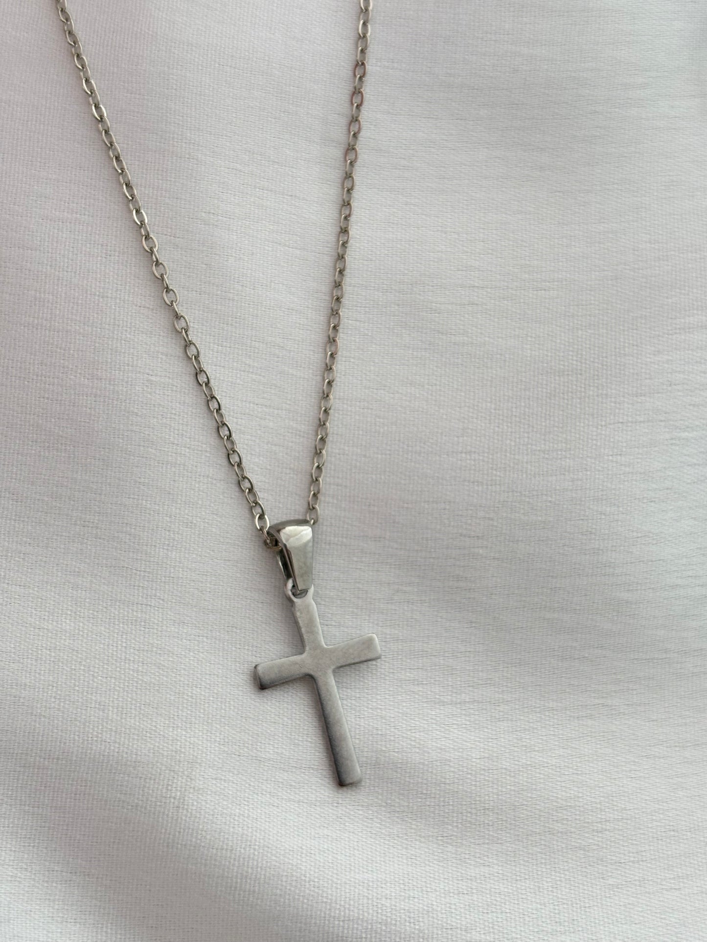 Minimalist Silver Cross Necklace